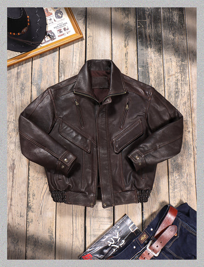 2色展開△水染ゴートレザー  ブルゾン▽ S～5XL