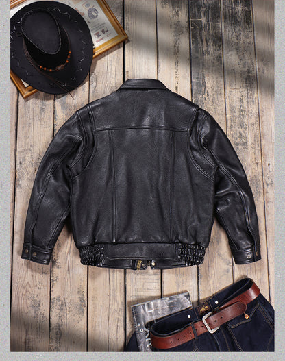 2色展開△水染ゴートレザー  ブルゾン▽ S～5XL