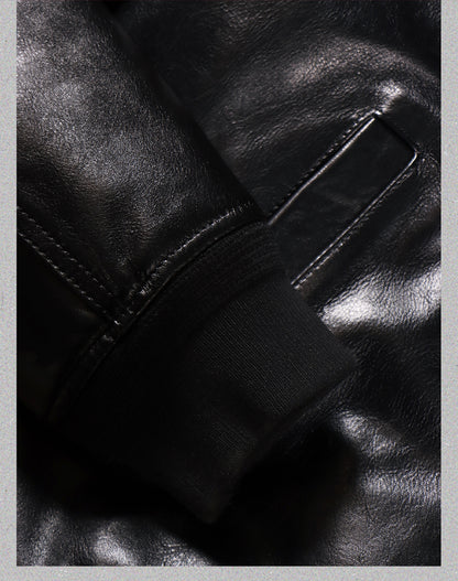 １点のみスペシャルSALE◇Lサイズ◇ゆったりシルエット◇航路地図柄の裏地◇カウレザーB-15フライトジャケット◇