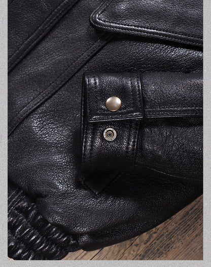 2色展開△水染ゴートレザー  ブルゾン▽ S～5XL