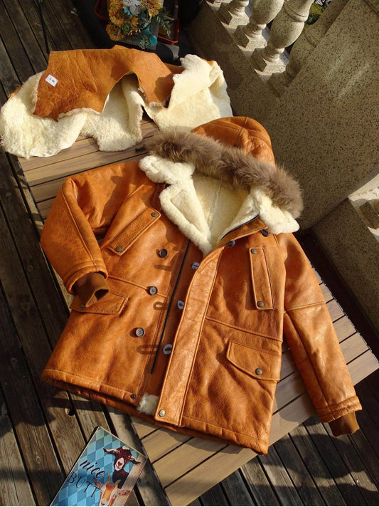 ★ヴィンテージ復刻デザイン N3B ムートンフライトジャケット★ブラウン S～4XL