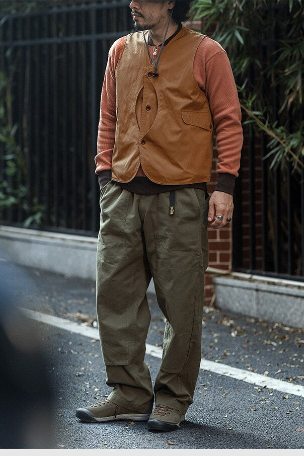 2色展開★ヴィンテージ復刻 13OZ コットン ハンティングベスト★S～2XL