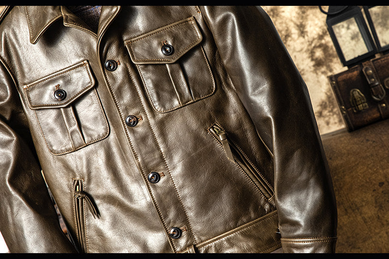 ☆1.6㎜ P37 カウレザージャケット☆S～3XL