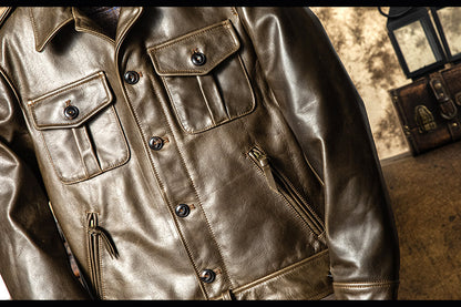 ☆1.6㎜ P37 カウレザージャケット☆S～3XL