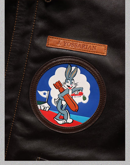 ハンドペイントのワッペンがキュート✩ヴィンテージ復刻 植物タンニン鞣しホースハイドレザー メンフィスベルモデル A-2ジャケット✩