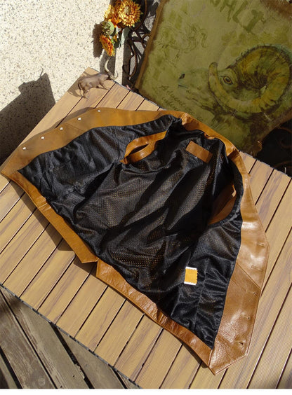 裏地メッシュで夏用にも✩カウレザーウエスタン ベスト✩ S～3XL