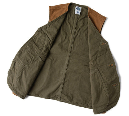 2色展開★ヴィンテージ復刻 13OZ コットン ハンティングベスト★S～2XL