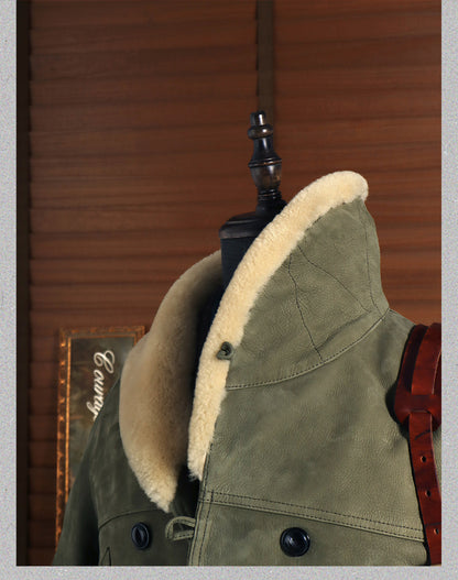 絶妙な色味★イタリア産ヌバックレザー×ムートン使用 ランチコート★ L～4XL