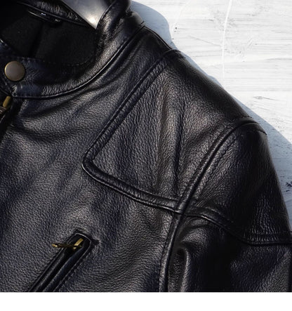 昨シーズン物売り切りセール★カウレザー シングルライダースジャケット ★S～5XL