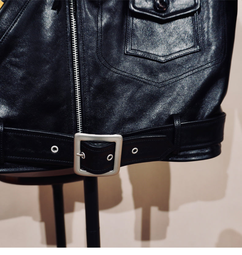 ◇ヴィンテージ復刻デザインJ-24型◇植物タンニン鞣しホースハイド  ダブルライダースジャケット◇S～4XL