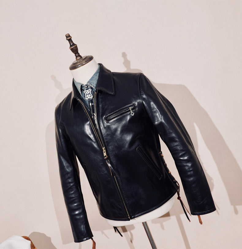 ◇ヴィンテージ復刻 植物タンニン鞣しホースハイドレザー CHP ポリスジャケット◇