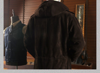 ▲ヴィンテージ復刻 イタリア産スウェードレザーM-51 フィッシュテイルコート▼ダークブラウン