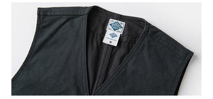 2色展開★ヴィンテージ復刻 13OZ コットン ハンティングベスト★S～2XL