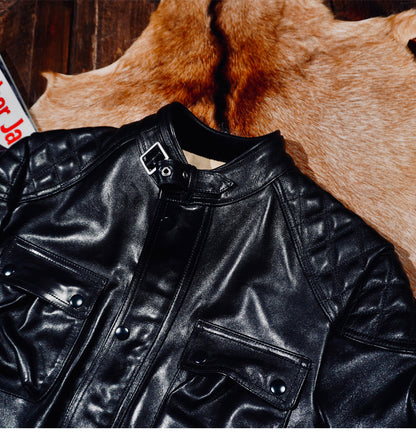 ✩細部のディテールまで完璧な拘り 植物タンニン鞣しホースハイドレザーモーターサイクルジャケット✩S～4XL