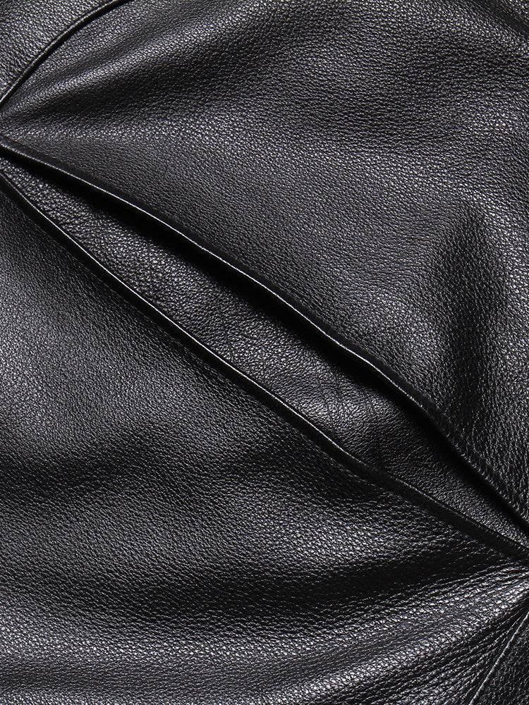昨シーズン物売り切りセール◇カウレザー シングルライダースジャケット◇M～5XL