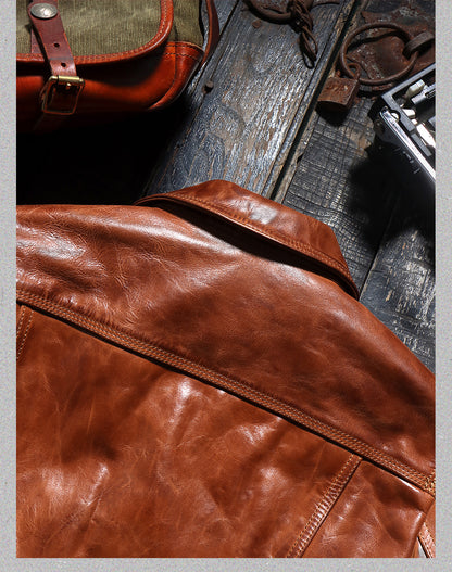 ★506 XX型 復刻モデル 植物タンニン鞣しカーフレザージャケット★ M～4XL