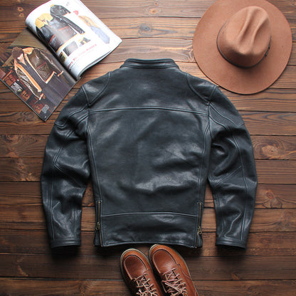 ２色展開☆植物タンニン鞣しシープレザー シングルライダースジャケット☆ L～5XL
