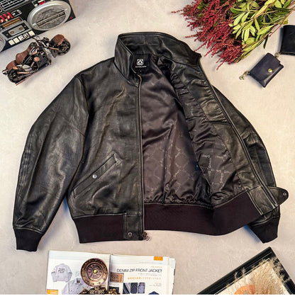 昨シーズン物売り切りセール★４色展開★シープレザー L-2 フライトジャケット★M～2XL