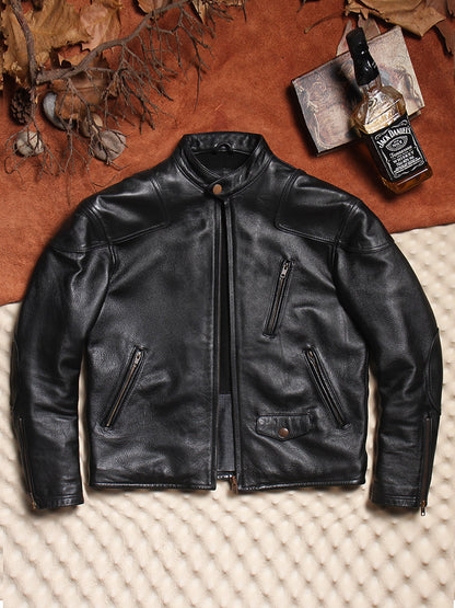 昨シーズン物売り切りセール◇カウレザー シングルライダースジャケット◇M～5XL
