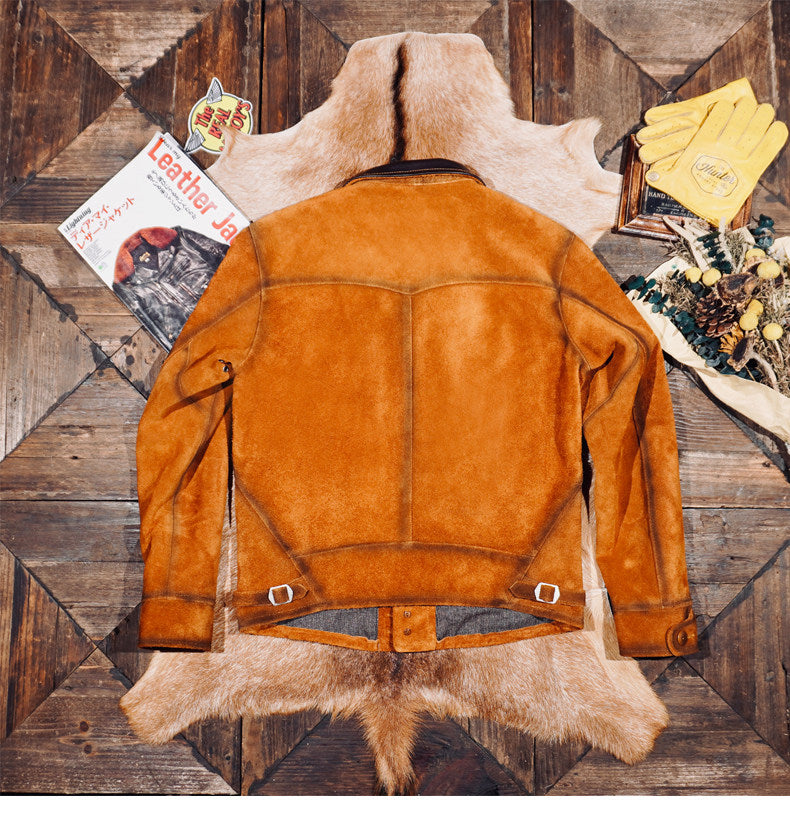 ★ヴィンテージ復刻 ヌバックレザー ウエスタンジャケット★S～5XL