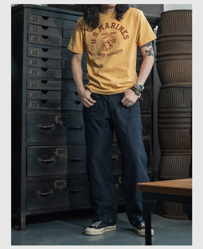 ２色展開◆色味、プリントの雰囲気もGOOD◆ヴィンテージ復刻 US MARINES プリント Ｔシャツ◆S～2XL