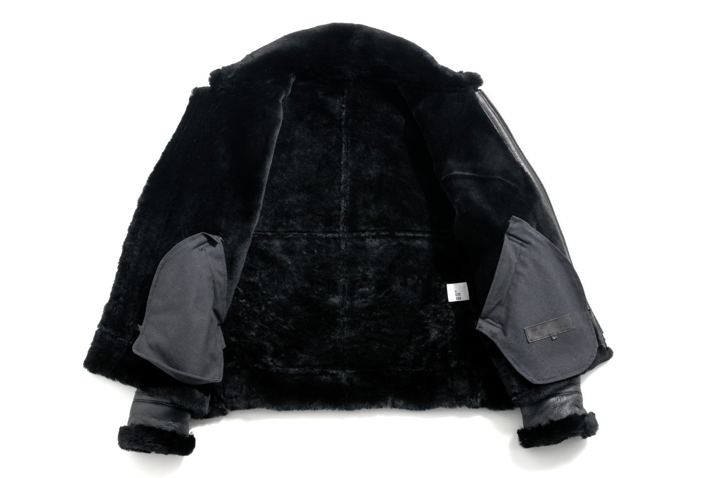 ☆オーストラリア産ムートン オールブラック B-3フライトジャケット☆M～3XL