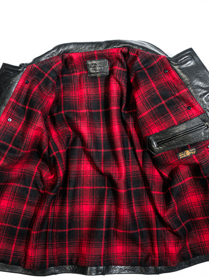 ☆ヴィンテージ復刻デザイン ゴートレザー コルビジェジャケット/ブラック☆S～3XL