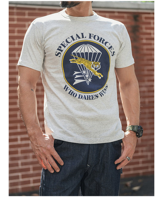 ２色展開◆色味、プリントの雰囲気もGOOD◆ヴィンテージ復刻 FLYING TIGERプリント Ｔシャツ◆S～2XL