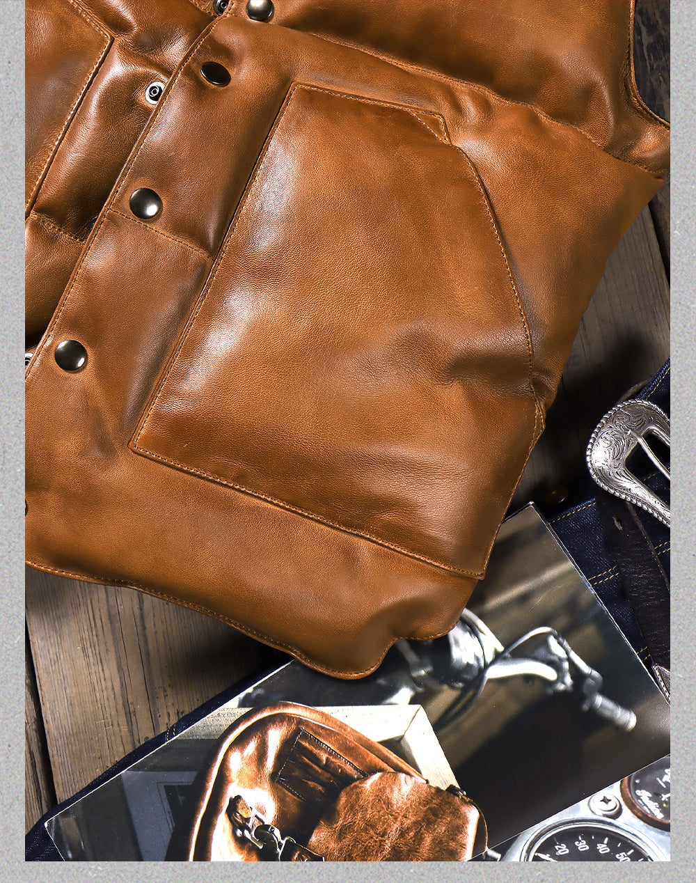 ◇ シープレザーシープレザーダウン ベスト◇S～4XL