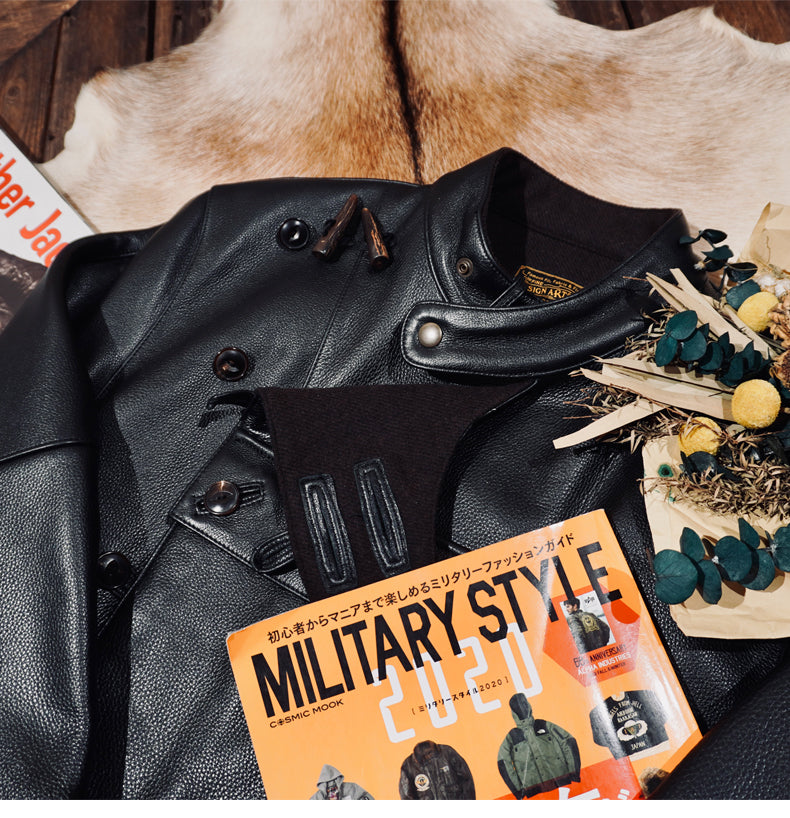 △細部のディテールまで完璧な拘り△スウェーデン軍 レザーモーター