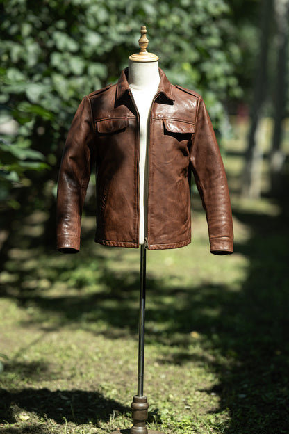 VINTAGE復刻 カウレザー シングルライダースジャケット M～2XL