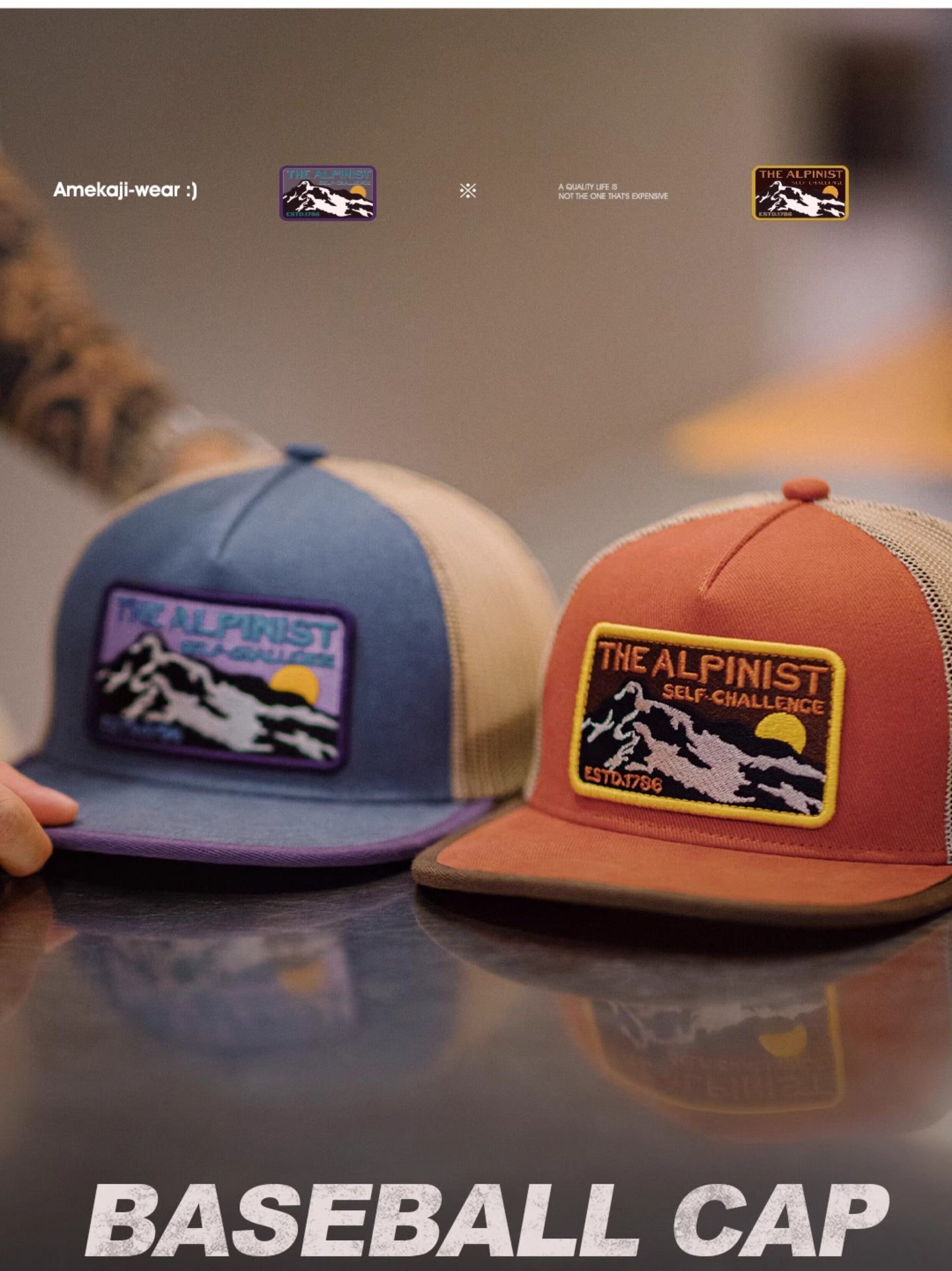 2色展開★ヴィンテージデザイン THE ALPINIST BASEBALLキャップ★