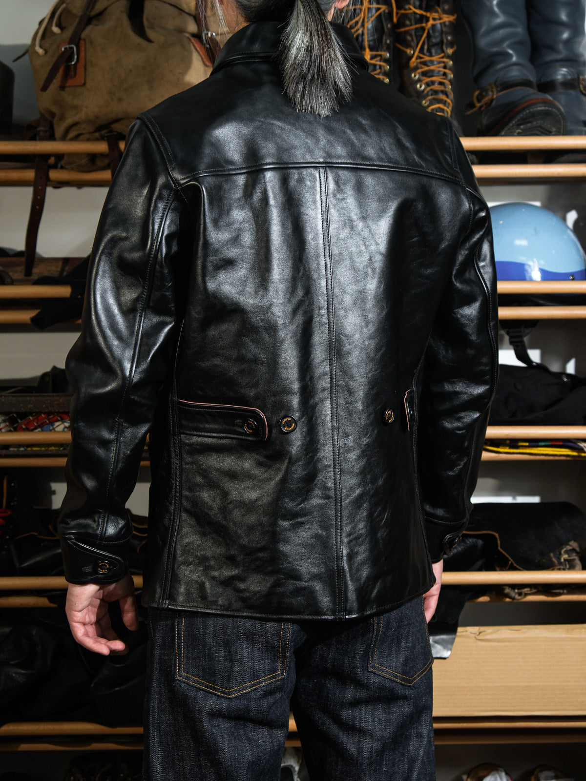 △30's ヴィンテージ復刻 植物タンニン鞣し ホースハイドレザー カーコート▽S～3XL