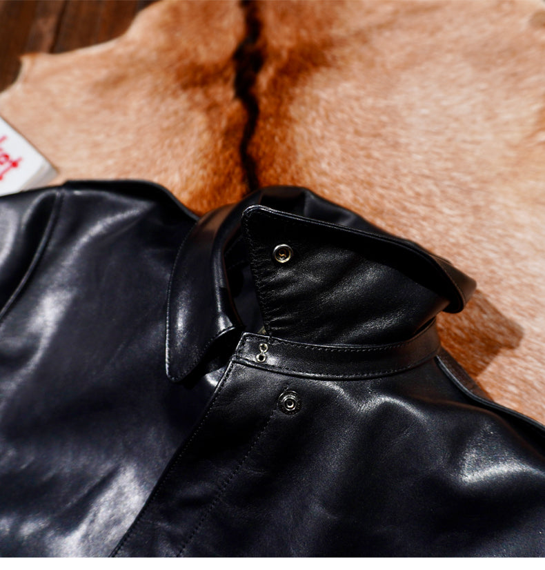 △ヴィンテージ復刻 植物タンニン鞣しホースハイドレザー A-2ジャケット▽S～5XL