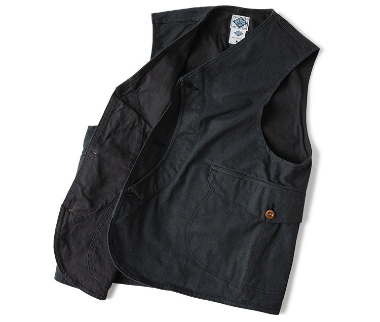 2色展開★ヴィンテージ復刻 13OZ コットン ハンティングベスト★S～2XL