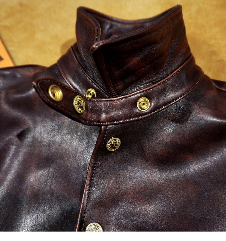 茶芯カウレザー カーコート S~4XL – quietman clothes 茶芯カウレザー カーコート S~4XL – quietman clothes