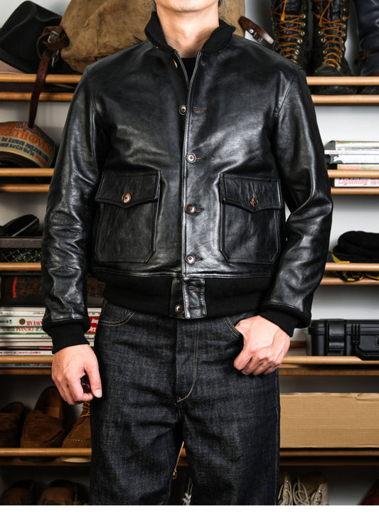 ◇ヴィンテージ USエアフォース復刻 ポーランド産 茶芯 ホースハイドレザー フライトジャケット A-1 ◇