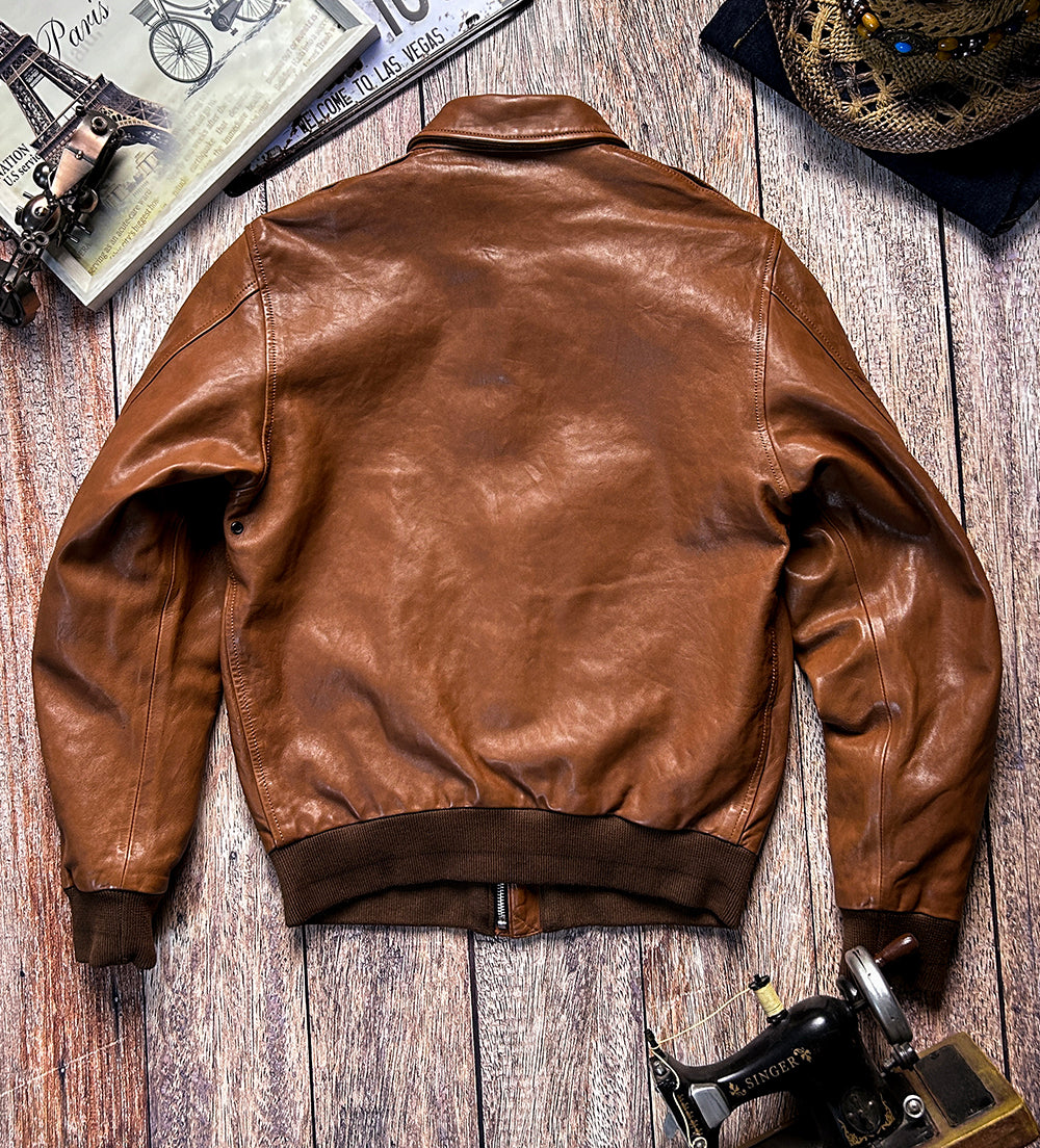 ◇◇ヴィンテージ復刻 ゴートレザーA-2ジャケット◇◇M~3XL