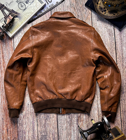 ◇◇ヴィンテージ復刻 ゴートレザーA-2ジャケット◇◇M~3XL