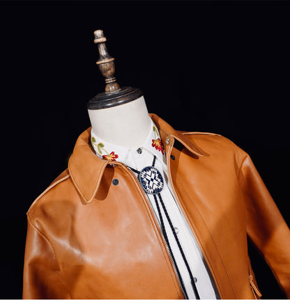 △ヴィンテージ復刻 植物タンニン鞣しホースハイドレザー A-2ジャケット▽S～4XL