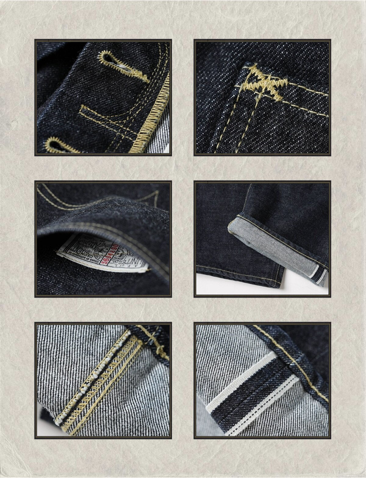 ◇1936年101型ヴィンテージ復刻 14.5OZ セルビッチ デニムパンツ◇29～38サイズ