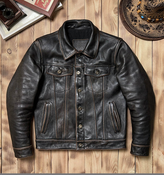 ★507 type3型 復刻モデル 植物タンニン鞣しカウレザージャケット★ S～6XL