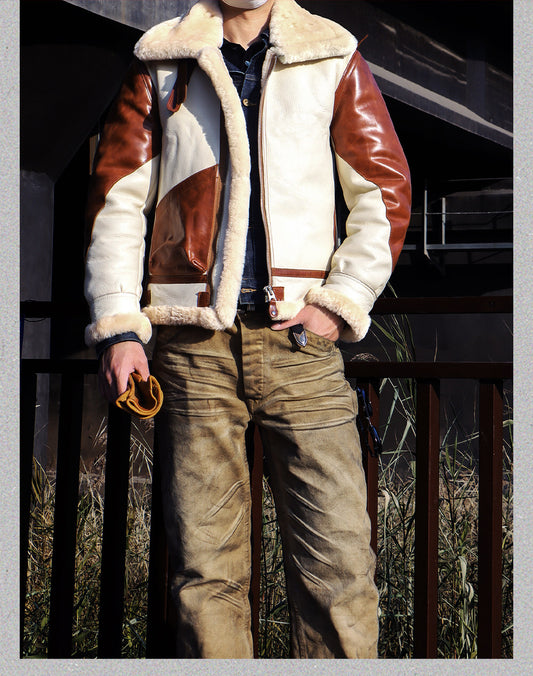 ☆オーストラリア産ムートン B-3フライトジャケット☆ホワイト S～4XL