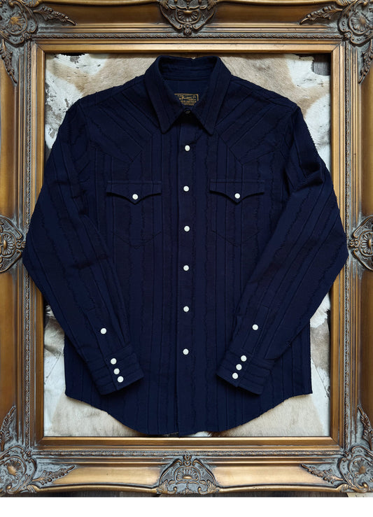 ◇絶妙なテクスチャー◇２色展開◇ウエスタンシャツ▽ブラックS～4XL