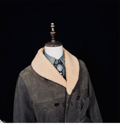 ✩カウレザー×ムートン使用 ランチコート✩S～4XL