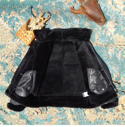 ★ブラックムートン B-3フライトジャケット★S～5XL