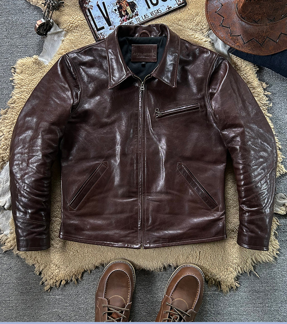 30’s ヴィンテージ復刻 オイルゴートレザージャケット M～4XL
