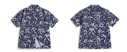 ▲覆面レスラー総柄  アロハシャツ▼S～2XL