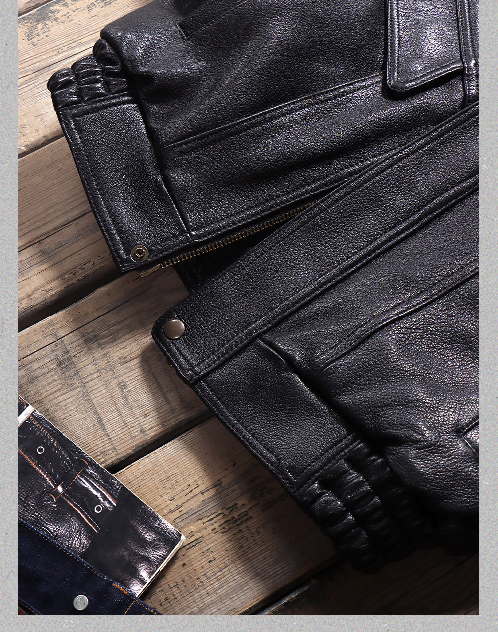 2色展開△水染ゴートレザー  ブルゾン▽ S～5XL