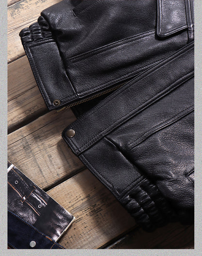 2色展開△水染ゴートレザー  ブルゾン▽ S～5XL